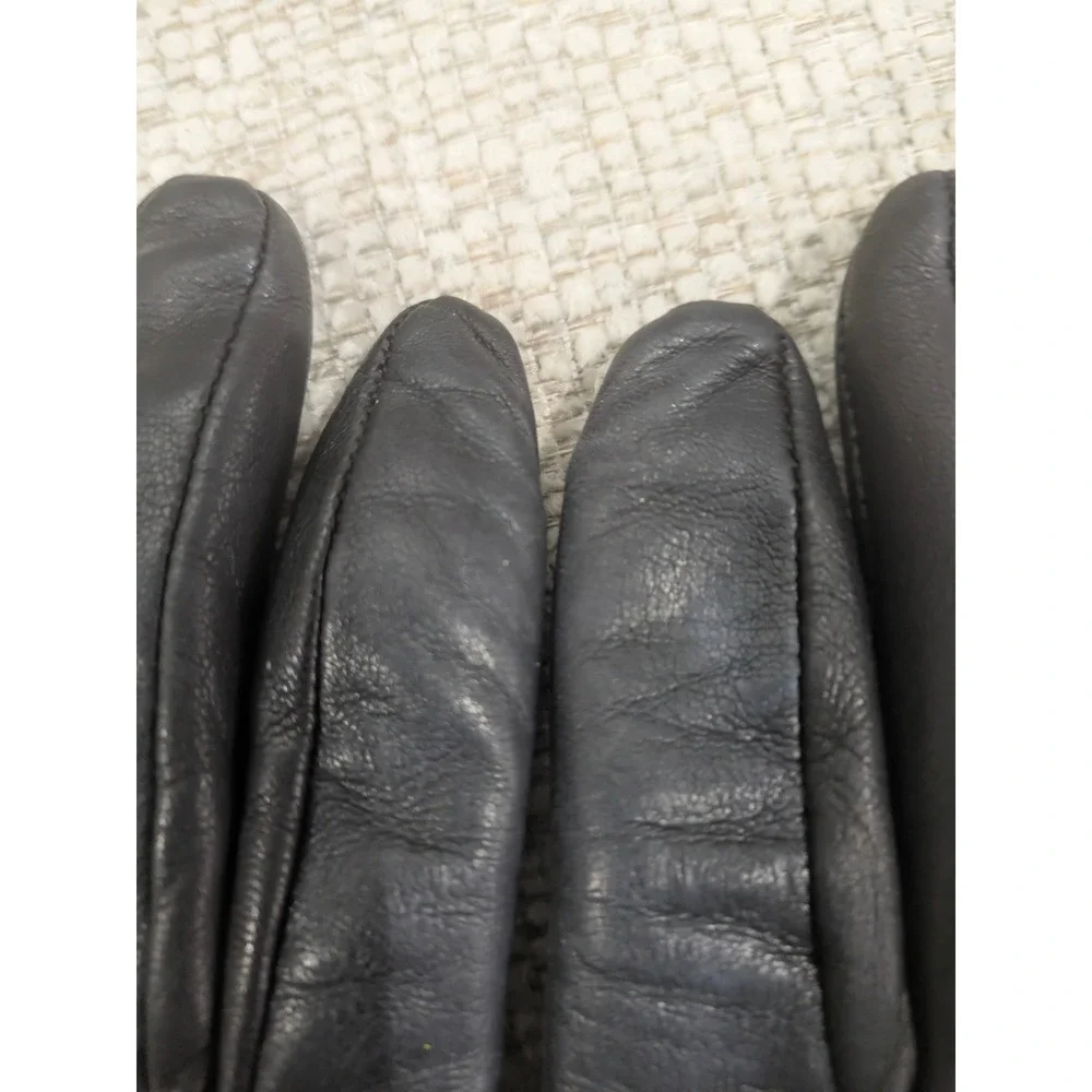 Talbots Womens Dark Brown Italian Leather Cashmere Lined‎ Gloves Size 6.5 Italy